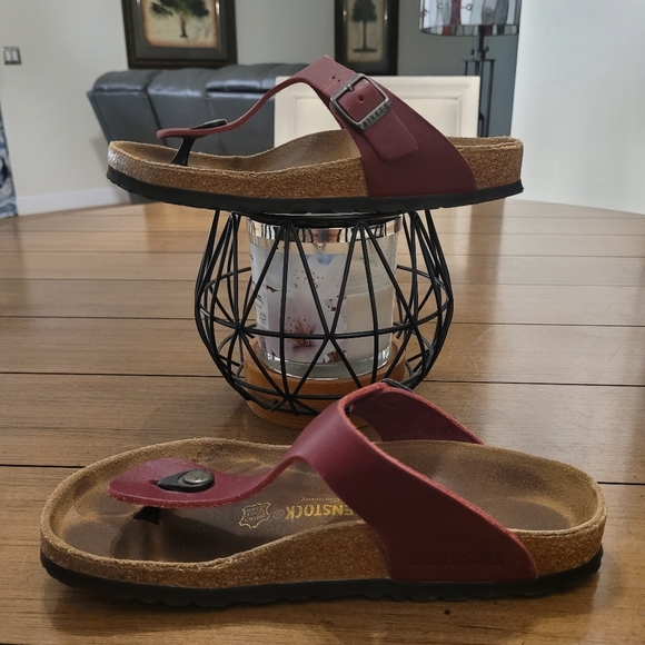BIRKENSTOCK GIZEH Birko-Flor Sandals Bordeaux Red - Picture 5 of 6